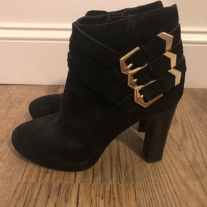 Guess black suede booties